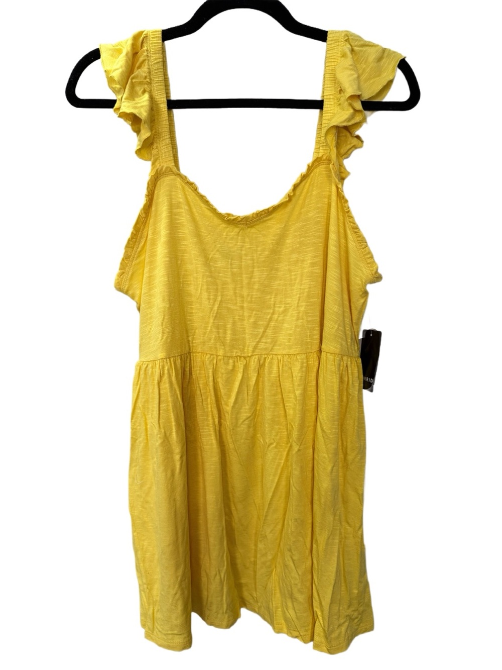 NWT Torrid Super Soft Flutter Sleeve Slub Peplum Tank, Size 2 (18/20), Yellow - Picture 2 of 6